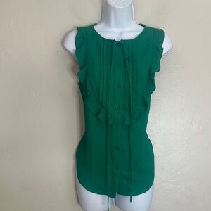 Ann Taylor Emerald Button-Down Blouse